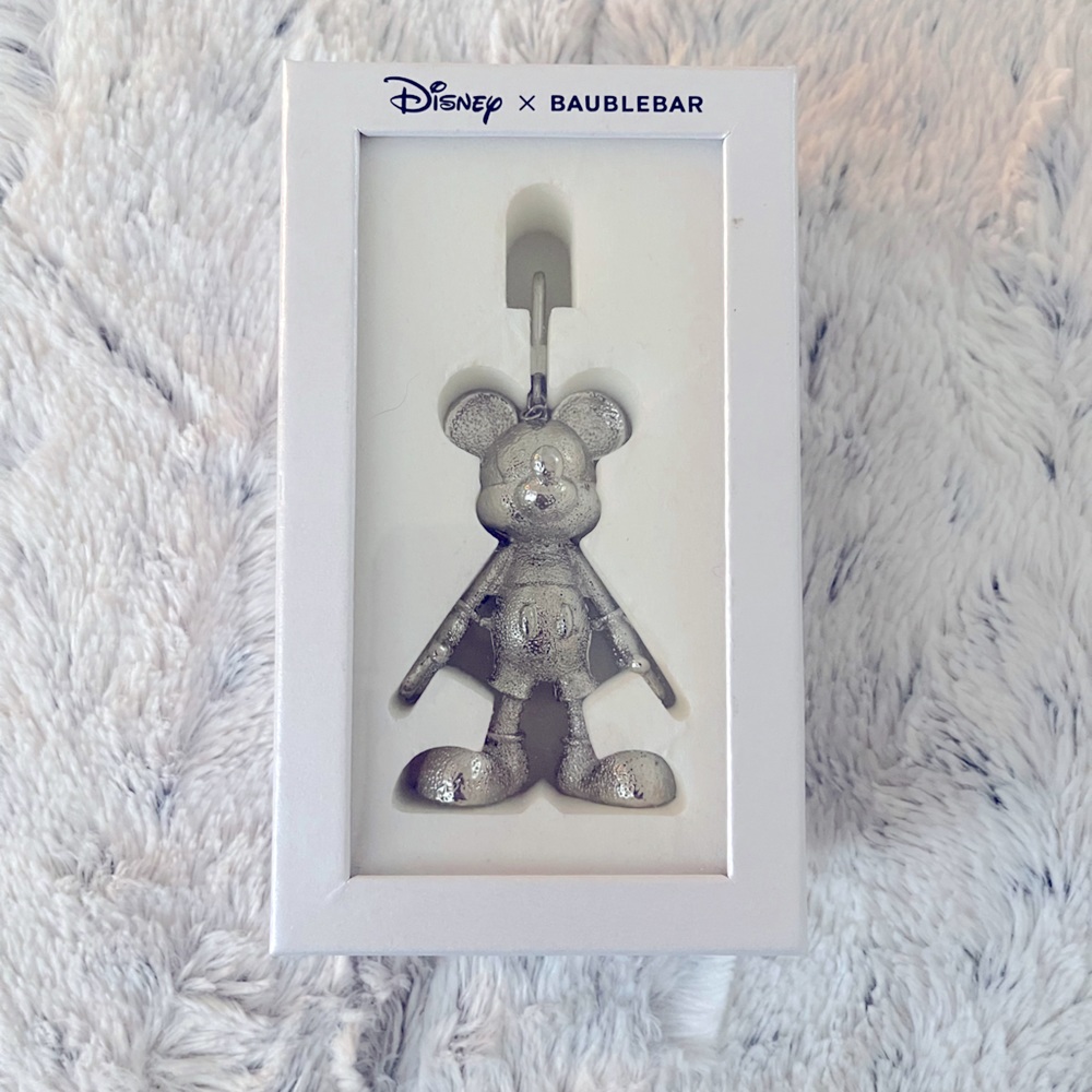 Disney X Baublebar Mickey Mouse Disney Silver Tone Bag Charm/Keychain